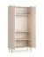 Babyzimmer Kleiderschrank | Farbe: Beige | Griffe & Beine: Gold | 3 Fächer | Kinderzimmer | eine Kleiderstange | Maße: 90 x 50 x 188 cm | Soft-Close-Funktion