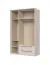 Kleiderschrank mit Rahmen Neiafu 35, zwei Schubladen, drei Türen, Soft-Close-Funktion, zwei Kleiderstangen, Maße: 226 x 142 x 60 cm, verstellbare Füße