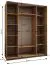 Kleiderschrank / Schiebetürenschrank | 10 Einlegeböden | 245,5 x 200 x 64 cm | 11 Fächer | 2 Schiebetüren | 2 Kleiderstangen | Farbe: Schwarz | Soft-Close