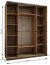 Kleiderschrank / Schiebetürenschrank | 2 Schiebetüren | 11 Fächer |245,5 x 200 x 64 cm | Spiegel | Soft-Close | 2 Kleiderstangen | Farbe: Schwarz