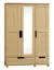 Kleiderschrank / Drehtürenschrank Kiefer massiv Vollholz natur 008 - Abmessung 190 x 133 x 60 cm (H x B x T)