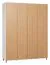 Drehtürenschrank / Kleiderschrank Arbolita 41, Farbe: Weiß / Eiche - Abmessungen: 239 x 185 x 57 cm (H x B x T)