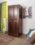 Vollholz Kleiderschrank, Farbe: Nuss 190x80x60 cm Abbildung