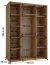 Weißer Kleiderschrank mit Spiegeln Mina, Schwarzer Metallgriff, platzsparend, viel Stauraum, Anti Staubbürsten, 235,2 x 180 x 60 cm, Einlegeböden