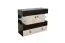 Jugendzimmer - Kommode Aalst 08, Farbe: Eiche / Creme / Schwarz - Abmessungen: 90 x 110 x 40 cm (H x B x T)
