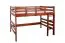 Hochbett 120 x 200 cm "Easy Premium Line" K23/n, Buche Massivholz Dunkelbraun lackiert, teilbar