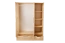 Kleiderschrank / Drehtürenschrank Kiefer massiv Vollholz natur 008 - Abmessung 190 x 133 x 60 cm (H x B x T)