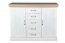 Kommode Badile 01, Farbe: Kiefer Weiß / Braun - 98 x 127 x 46 cm (H x B x T)