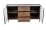 Kommode Mairenke 05, Farbe: Walnuss / Schwarz matt - Abmessungen: 79 x 150 x 40 cm (H x B x T)