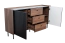 Kommode Mairenke 05, Farbe: Walnuss / Schwarz matt - Abmessungen: 79 x 150 x 40 cm (H x B x T)