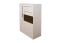 Vitrine Garim 14, Farbe: Beige Hochglanz - 123 x 90 x 40 cm (H x B x T)