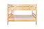 Stockbett 120 x 190 cm für Erwachsene "Easy Premium Line" K24/n, Kopf- und Fußteil gerade, Buche Massivholz Natur lackiert, teilbar