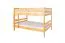Etagenbett / Stockbett 140 x 200 cm "Easy Premium Line" K24/n, Kopf- und Fußteil gerade, Buche Massivholz Natur lackiert, teilbar