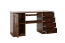 Robuster Schreibtisch Kiefer Vollholz Junco 187, Wallnussfarben, 75 x 140 x 55 cm, mit 4 Schubladen, Tastaturfach und 3 Fächern, sehr robust und stabil