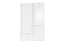 Weiße Garderobe mit Spiegel Kiefer Vollholz 28A, 200 x 125 x 41 cm, mit 2 Schubladen, 6 Fächern, 5 Haken und 1 Ablage, inklusive Beleuchtung