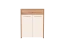 Kommode Gataivai 16, Farbe: Beige Hochglanz / Walnuss - 99 x 78 x 36 cm (H x B x T)