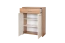 Kommode Gataivai 16, Farbe: Beige Hochglanz / Walnuss - 99 x 78 x 36 cm (H x B x T)