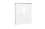 Drehtürenschrank / Kleiderschrank Lotofaga 15, Farbe: Weiß / Walnuss - 227 x 181 x 59 cm (H x B x T)