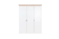 Drehtürenschrank / Kleiderschrank Lotofaga 15, Farbe: Weiß / Walnuss - 227 x 181 x 59 cm (H x B x T)